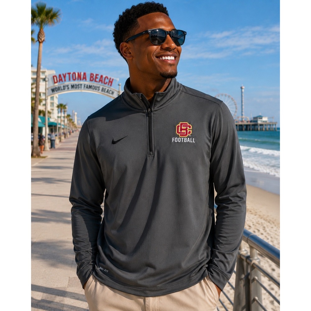 BCU Wildcats Bethune Cookman Sweatshirt‎ Mens Large Gray 1/4 Zip Nike Dri-FIT